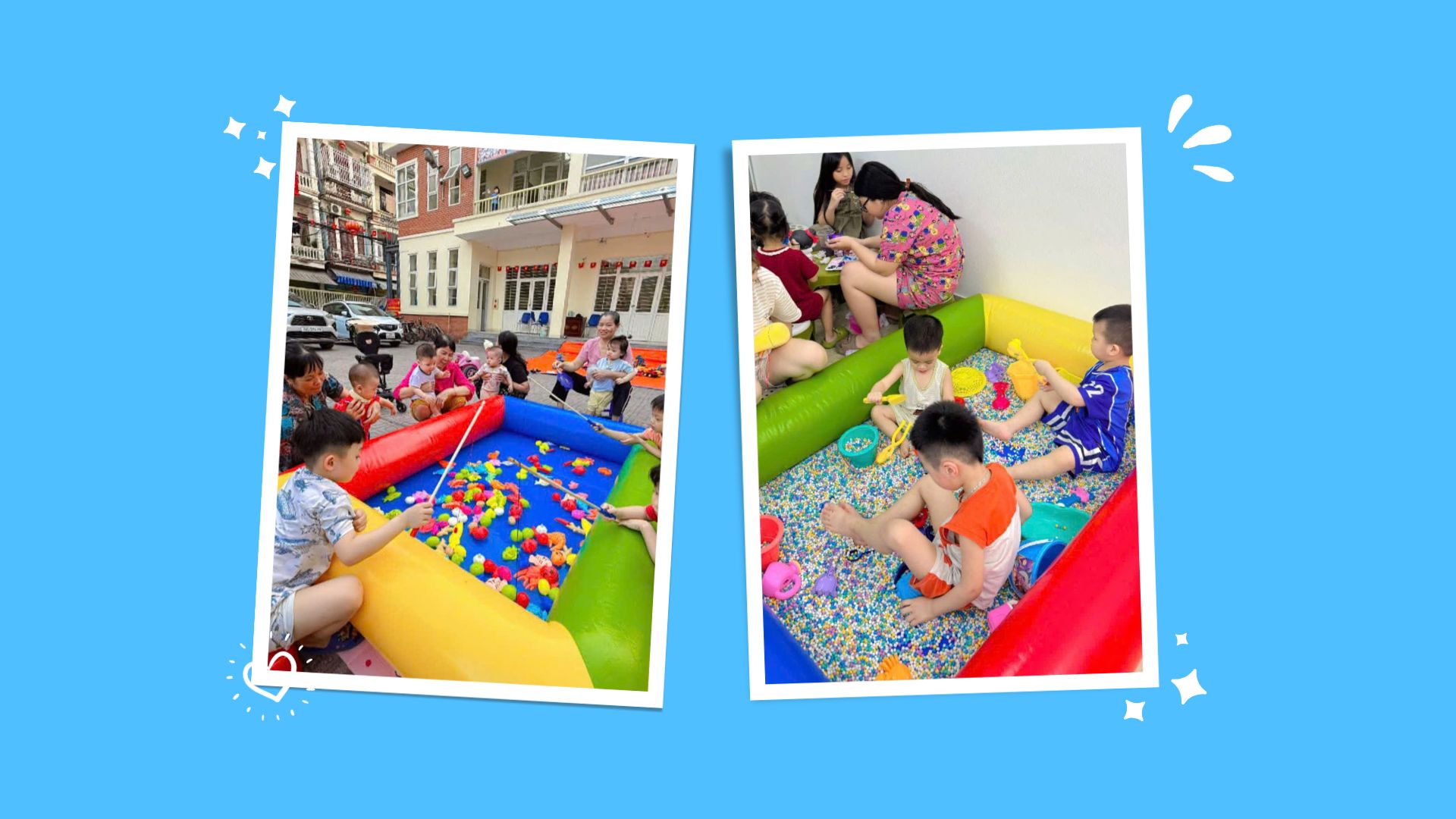 Kinh Doanh Đồ Ăn Kết Hợp Các Bể Bơm Hơi Cho Bé Chơi Khuyến Mãi