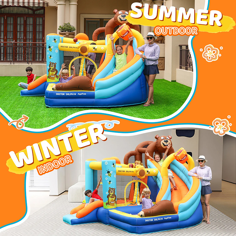 nhà hơi mini gấu mật ong 